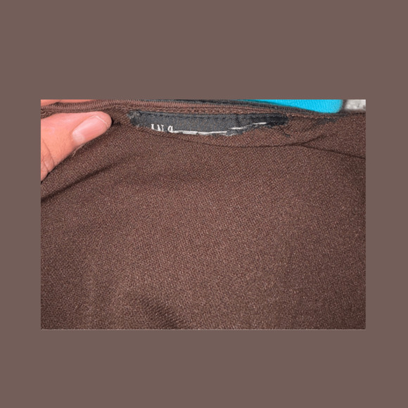 INC Embroidered Mini Dress | Brown Gold | Size M/L | Vintage - Picture 4 of 4